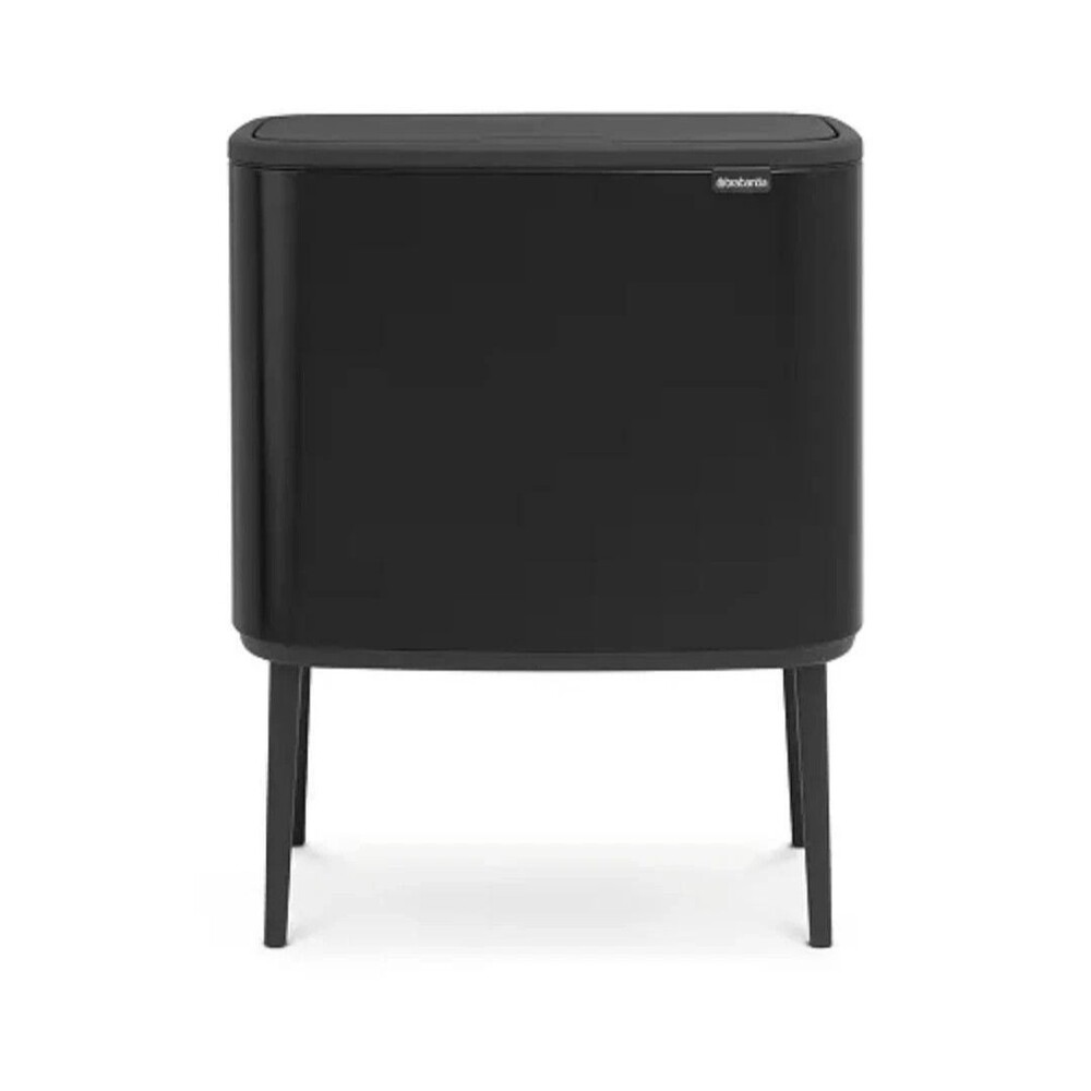 Brabantia Bo Dual Compartment 3x6 Gal Trash Can Black Soft-Close Modern Design